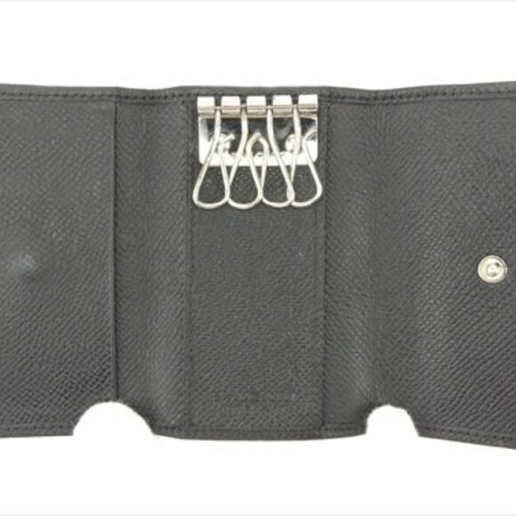 Bvlgari Key case Key holder Black leather Woman unisex Authentic Used P827 - Picture 7 of 8